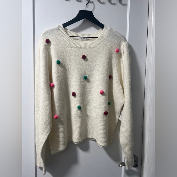 DAILY THREAD. Cream Pom Pom Sweater. Women’s XL NWT - Picture 2 of 6